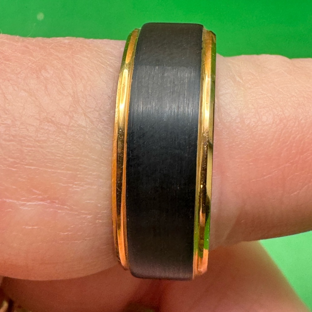 King Will Gold And Black Plated Tungsten Carbide 8mm Ring Size 10 New - Picture 10 of 16
